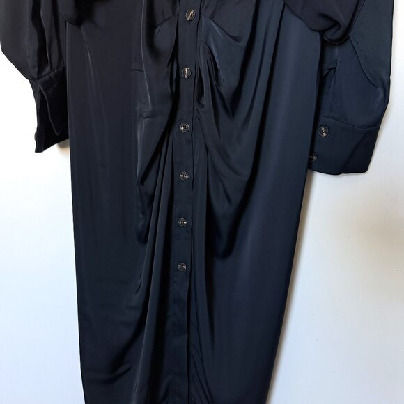 BTFBM Dress Women's Midi Dark Blue Long Sleeve Evening Size L - Picture 6 of 14